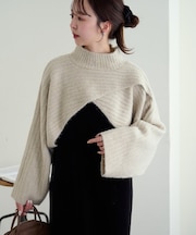 ワイドリブ前後2wayショートプルオーバー