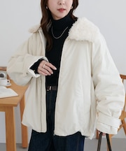 【ファー取り外し可能】ファー衿ナイロンブルゾン