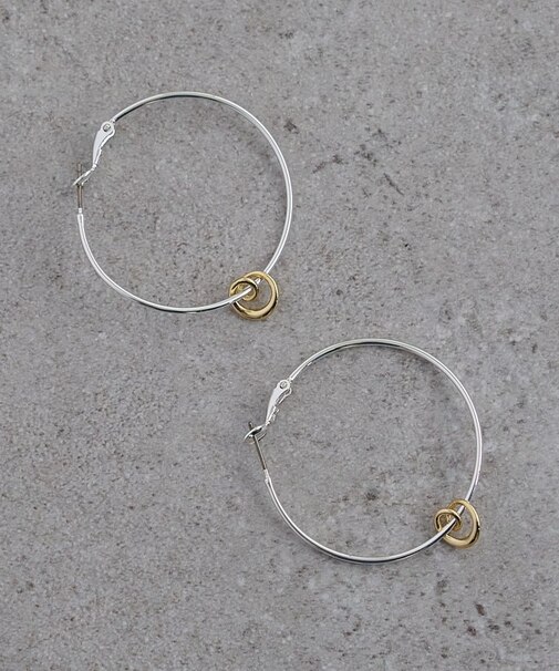 【GOLDY】カーリーチャームフープピアス
