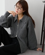 ダブルジップニットジャケット