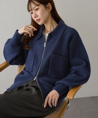 ダブルジップニットジャケット