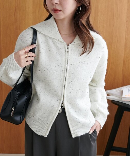 ネップダブルジップセーラーカラー