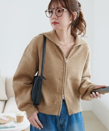 ネップダブルジップセーラーカラー