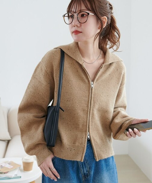 ネップダブルジップセーラーカラー