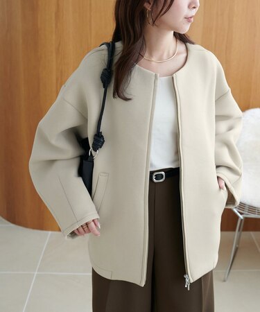 ダンボールダブルジップカーディガン