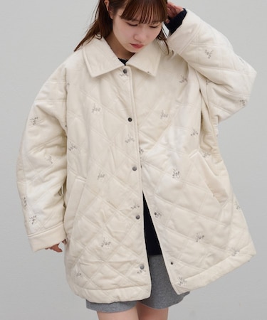 【umm.】ベロア刺繍キルティングジャケット
