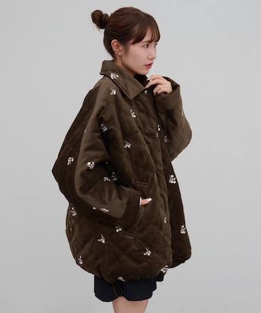 【umm.】ベロア刺繍キルティングジャケット