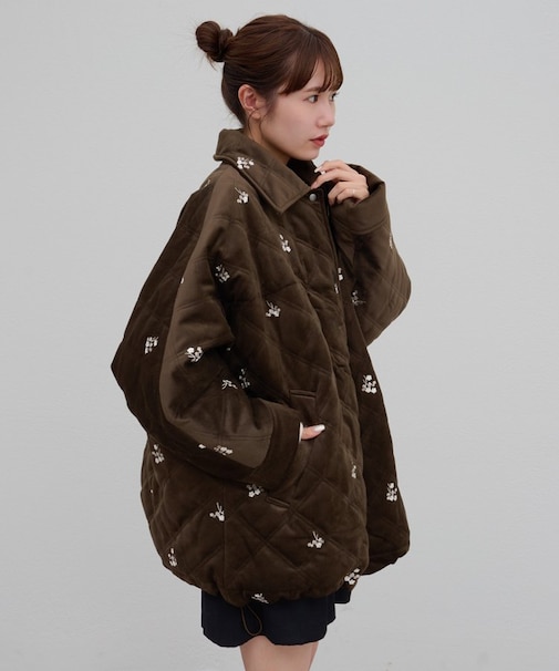 【umm.】ベロア刺繍キルティングジャケット