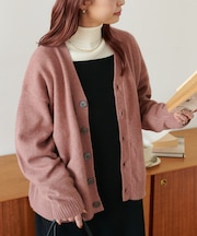 【ユニセックス】フォックスブレンドVネッククロップドカーディガン
