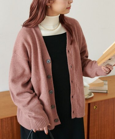 【ユニセックス】フォックスブレンドVネッククロップドカーディガン