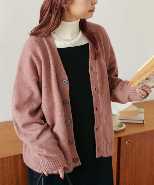 【ユニセックス】フォックスブレンドVネッククロップドカーディガン