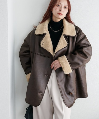 フェイクムートンミドルコート