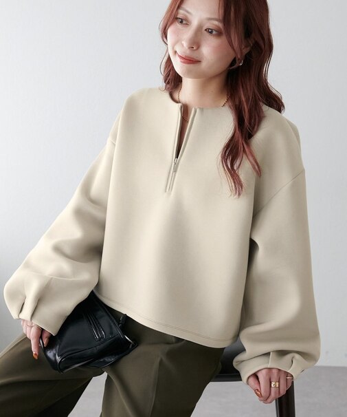 ダンボールハーフジッププルオーバー