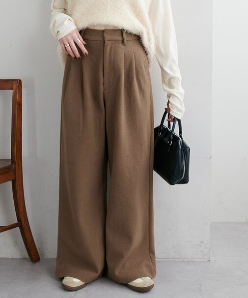 ウールライクワイドパンツ
