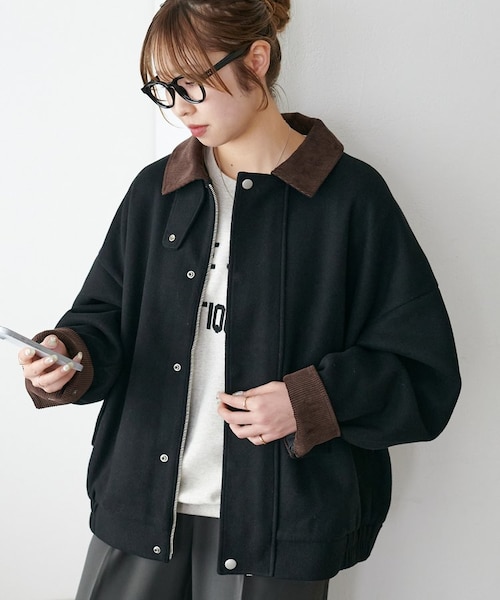 週末限定価格DISCOAT 中空糸衿配色ジャケット ユニセックス】中空糸衿配色ジャケット｜ディスコートの通販｜&mall