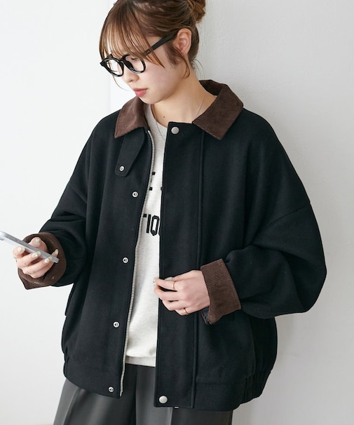 【ユニセックス】中空糸衿配色ジャケット