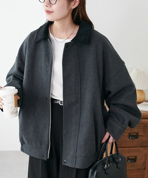 【ユニセックス】中空糸衿配色ジャケット