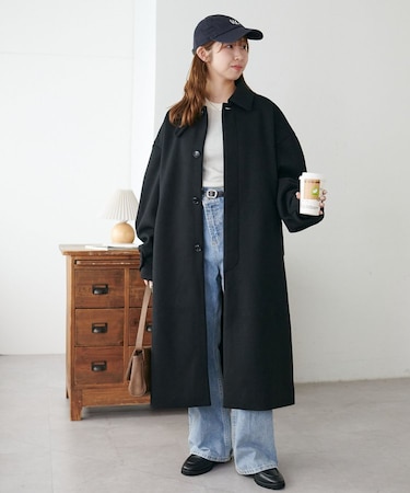 【見た目以上の軽さ/ユニセックス】中空糸ベルテッドロングコート