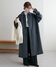 【見た目以上の軽さ/ユニセックス】中空糸ベルテッドロングコート