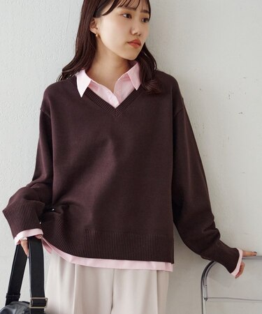 【簡単におしゃれが叶う♪】シャツレイヤードプルオーバー