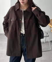 【ユニセックス】ウールライクCPOシャツジャケット