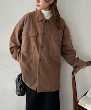 【ユニセックス】ウールライクCPOシャツジャケット