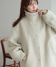 【着こなしやすい】ステンカラーシャギーミドルコート