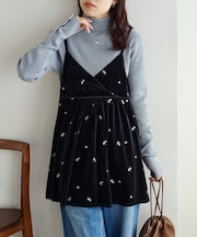 ベロア刺繍カシュクールキャミチュニック