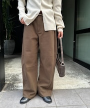 【ユニセックス】ウールライクバレルレッグパンツ