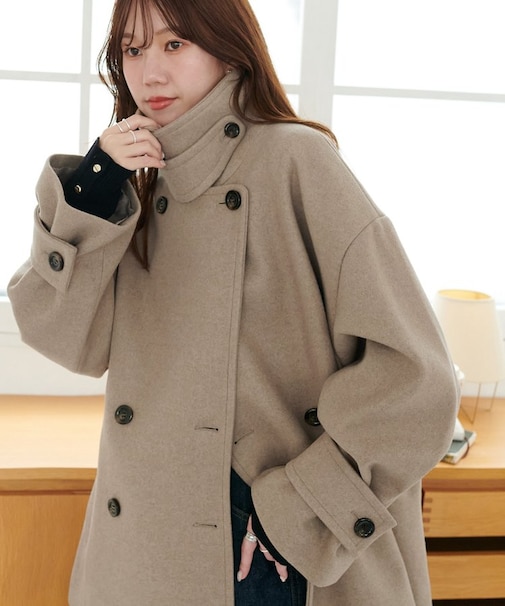 【軽量&暖かい/着こなし自在】中空糸スタンドミドルコート《WEB限定カラーあり》