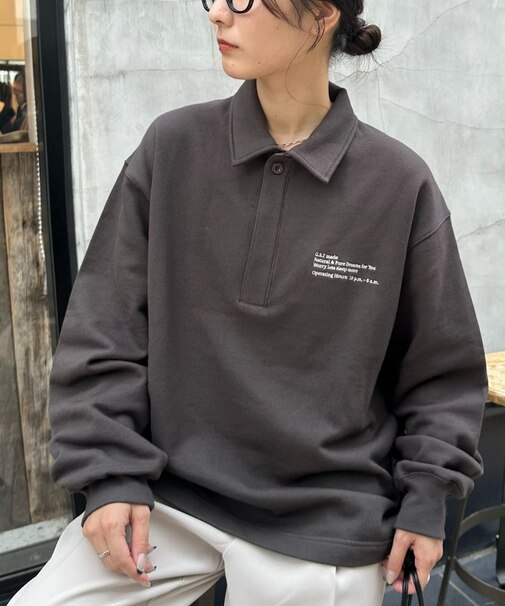 【ユニセックス】ワンポイント刺繍スウェットポロ