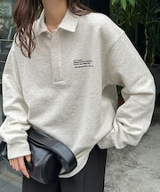 【ユニセックス】ワンポイント刺繍スウェットポロ