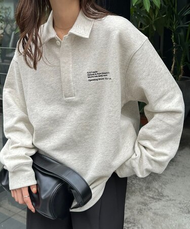 【ユニセックス】ワンポイント刺繍スウェットポロ