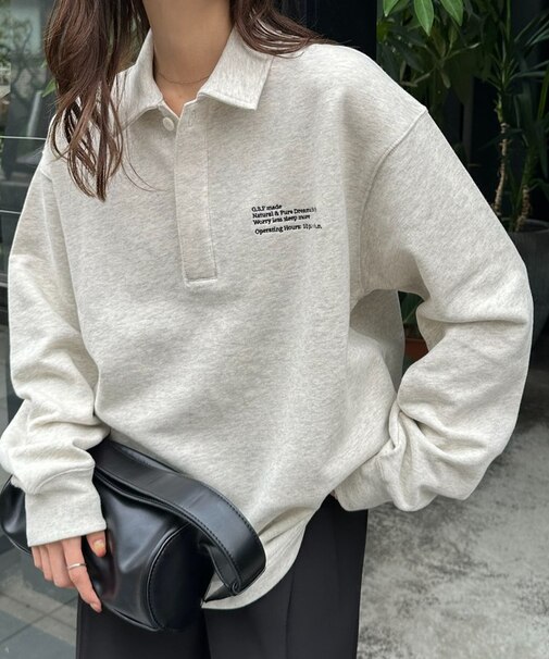 【ユニセックス】ワンポイント刺繍スウェットポロ