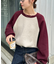 【ユニセックス】スムースラグラン配色ニット