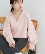 【ユニセックス】シルク混スキッパーニット