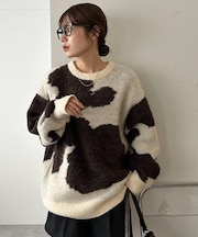 【ユニセックス】ジャガードポニー柄ニット