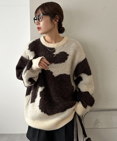 【ユニセックス】ジャガードポニー柄ニット