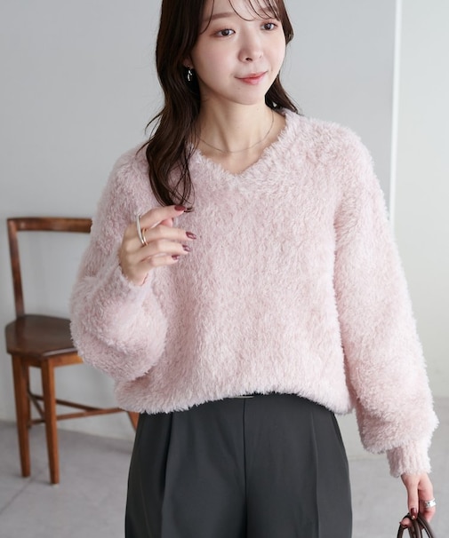 プードルVネックプルオーバー