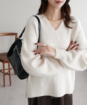 ブラッシング深Vプルオーバー