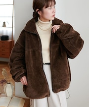 【ユニセックス】フェイクファースタンドブルゾン