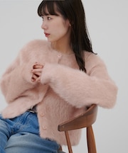 【umm.】ラメフェザヤーンカーディガン