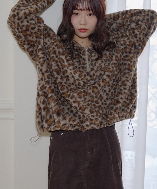 【umm.】柄アソートボアハーフZIP