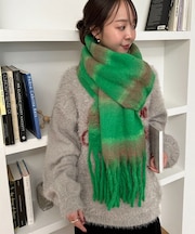 太フリンジボーダーストール