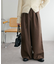 【総ゴム/あったか素材/ユニセックス】ウールライクベルト付きワイドパンツ