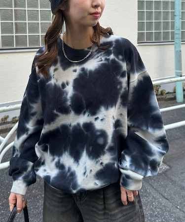 【ユニセックス】オーバーダイ裏起毛スウェット