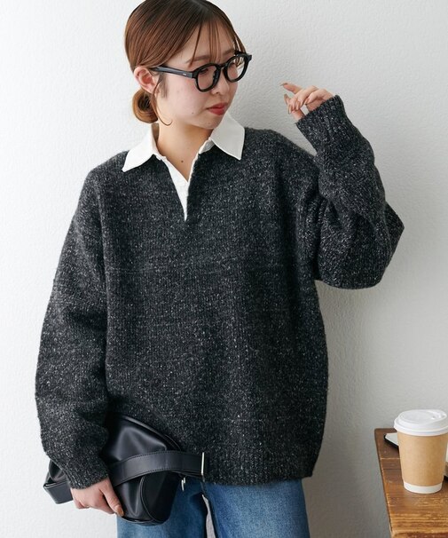 【ユニセックス】ミックスヤーンラガーニット