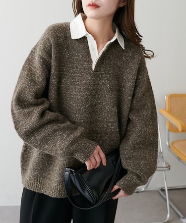 【ユニセックス】ミックスヤーンラガーニット