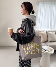 キャンバスロゴ2WAYトートバッグ