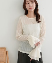 ジャガードフレアカフスプルオーバー